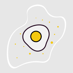 The egg sticker. Scrambled eggs sticker. Vector illustration design , isolated sticker. 