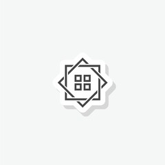 House icon sticker isolated on white background