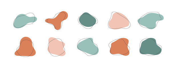 Abstract liquid shape background for card or flyer design. Fluid blob, liquid stain. Vector EPS 10