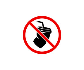Prohibition sign and symbol, do not litter and don't throw away plastic, graphic design. Prohibited symbol, prohibited mark and forbidden sign, paper cup, vector design and illustration