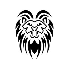 dire lion head logo design in black