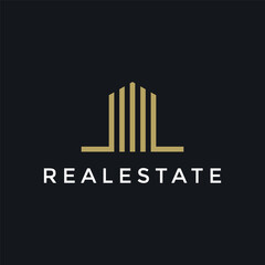 Modern Elegant Real Estate Luxury Logo  Design Template
