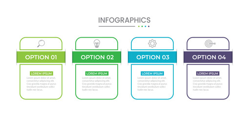 Presentation business infographic template with 4 options