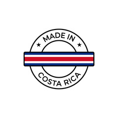 Made in Costa Rica country flag png stamp label