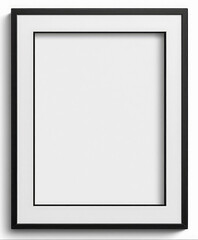 Isolated black photo frame. Generative AI