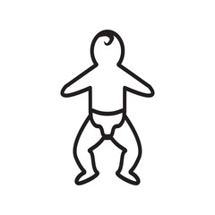Baby vector icon, baby in diaper flat sign design. Baby symbol pictogram. UX UI icon