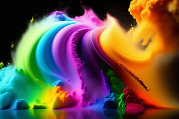 Colorful rainbow color powder splash background