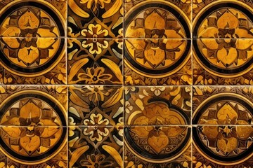 Fototapeta na wymiar colorful floral tile design in close-up. Generative AI