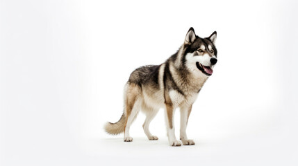 Obraz premium animal on the white Background dog Alaskan Malamut generative ai