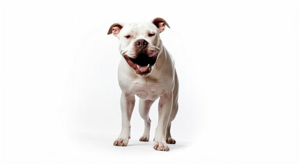 animal on the white Background strong dog pit bull generative ai