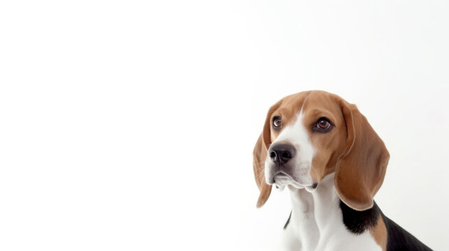  animal on the white Background dog beagle generative ai