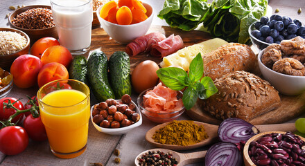 Assorted organic food products on the table