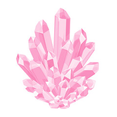 宝石の原石のイラスト_ローズクォーツ