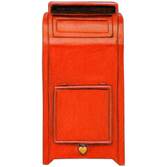 watercolor hand drawn post box