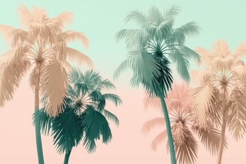 Fototapeta na wymiar Minimal summer pastel concept soft colors of tropical background. ai generative