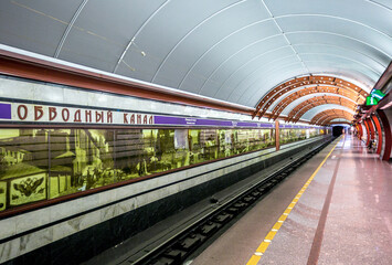 Fototapeta na wymiar Obvodnoy Kanal metro station in St. Petersburg
