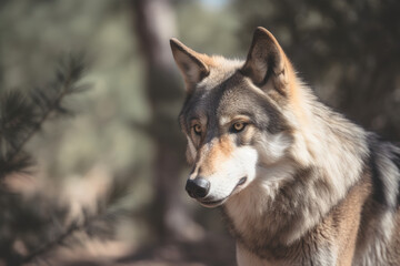 Fototapeta premium Einsamer Wanderer: Ein Wolf in seiner natürlichen Umgebung 5