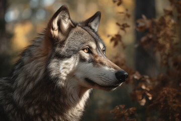Fototapeta premium Einsamer Wanderer: Ein Wolf in seiner natürlichen Umgebung 2