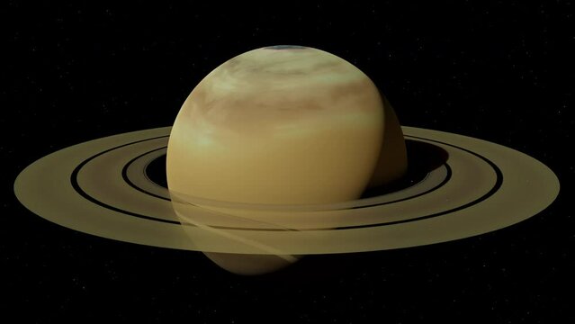 Saturn planet animation render 3D