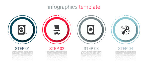Set Tarot cards, Magician, and Old magic key. Business infographic template. Vector