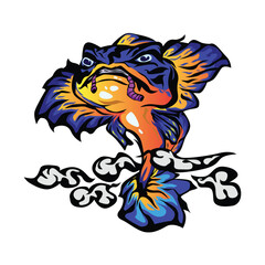 vector illustration, channa fish