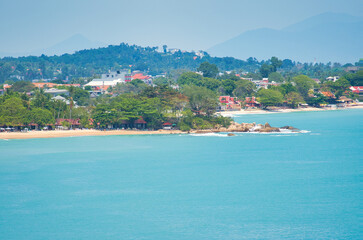 Fototapeta premium 高台からの南国の島の景色 タイ・サムイ島 Saumi Island, Thailand 