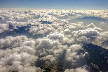 Above the clouds, areal photo of earth