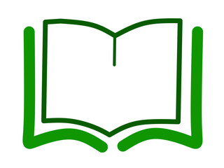 Book icon with isolated white background element. Vector illustration.