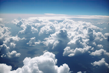 Above the clouds, areal photo of earth