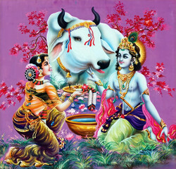 shri gopal krishna hinduism culture mythology illustration