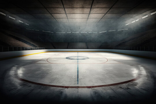 an empty ice rink. Generative AI