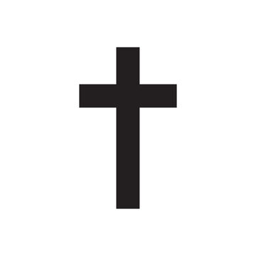 Cross icon. Christian cross. Religious cross flat sign design. Cross symbol pictogram. UX UI icon