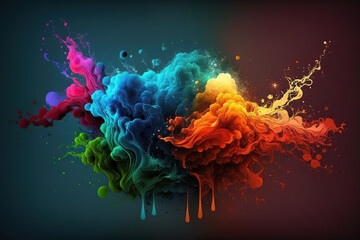Obraz premium Colorful background with splashes