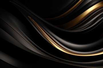 3D abstract wallpaper. Three-dimensional dark golden and black background. Black and gold background. generative ai. golden wallpaper