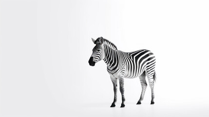  animal on the white Background a Zebra generative ai