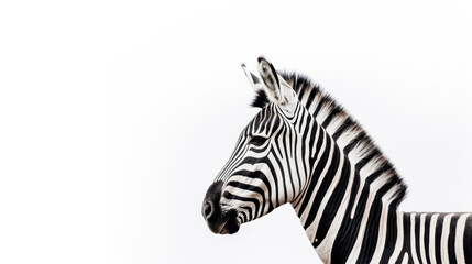 Fototapeta na wymiar animal on the white Background a Zebra generative ai