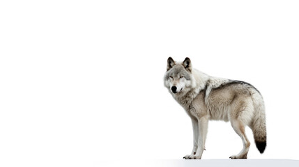 animal on the white Background a Wolf generative ai