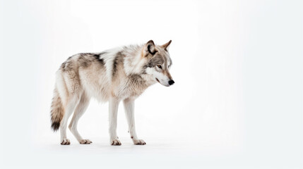 Fototapeta premium animal on the white Background a Wolf generative ai