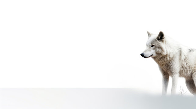 animal on the white Background a Wolf generative ai