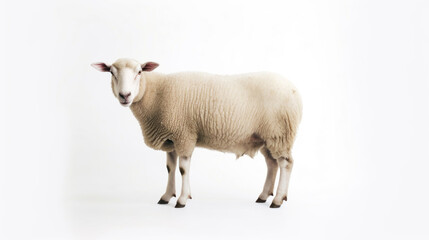 animal on the white Background a sheep generative ai