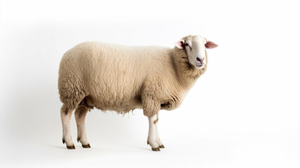 animal on the white Background a sheep generative ai