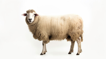 animal on the white Background a sheep generative ai