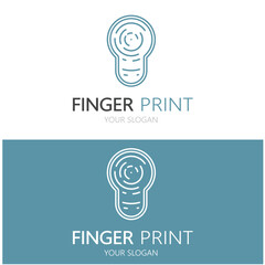 simple flat fingerprint logo,for security,identification,badge,emblem,business card,digital,vector