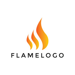 Simple Flame Logo Design Template