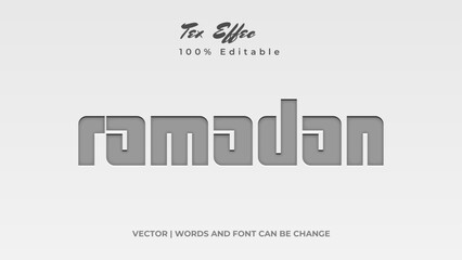Ramadan design text effect, Letterpress style