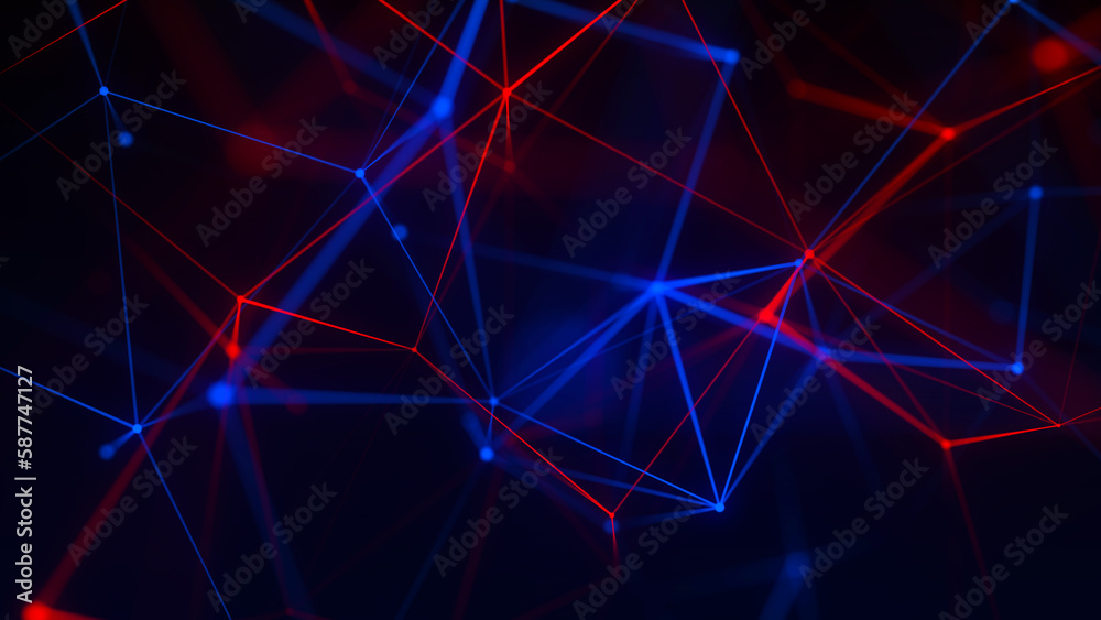 Poster abstract background with connecting dots and lines. network connection structure. plexus effect. 3d