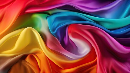 Obraz premium Texture, background, pattern. The texture of colorful silk fabric. Beautiful emerald colorful soft silk fabric. Generative Ai