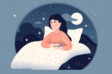 illustration of a woman dreaming in her sleep