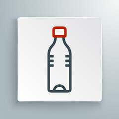 Line Bottle of water icon isolated on white background. Soda aqua drink sign. Colorful outline concept. Vector