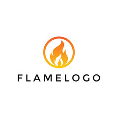 Circle Flame Logo Design Template